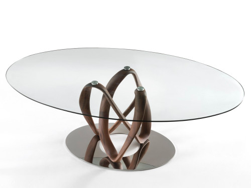 Porada Infinity Elliptic Glass Dining Table by S. Bigi