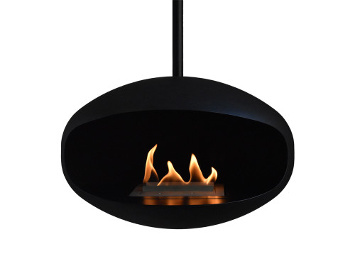 Aeris Hanging Cocoon Fireplace Black