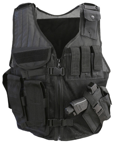 Kombat Uk Cross Draw Tac-Vest Black