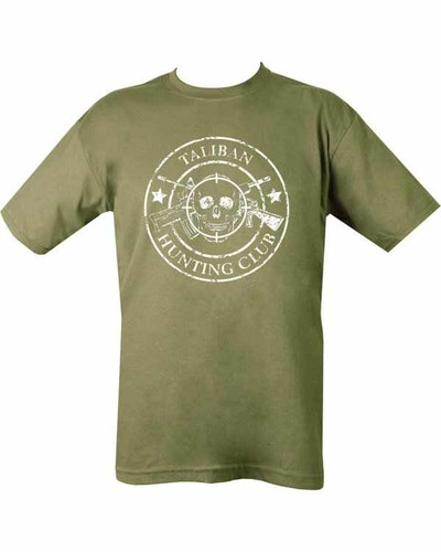 Military Printed Taliban Hunting T Shirt Olive Green