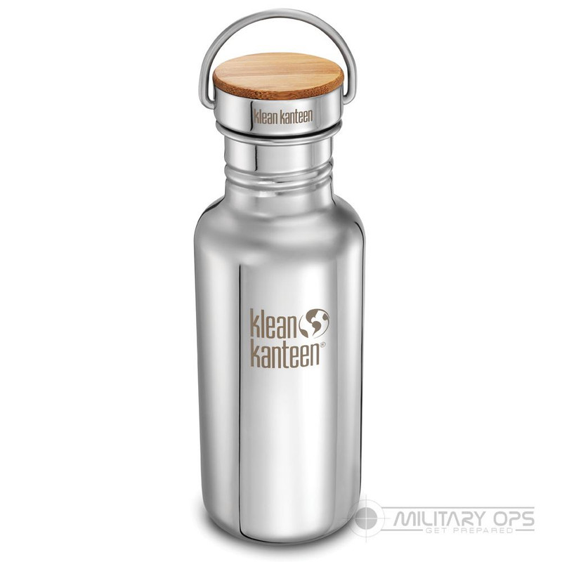 Klean Kanteen Reflect Bamboo Cap Mirrored Water Container (532ML)