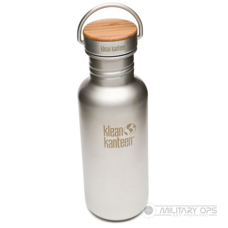 Klean Kanteen Reflect Bamboo Cap Brushed Water Container (532ML)