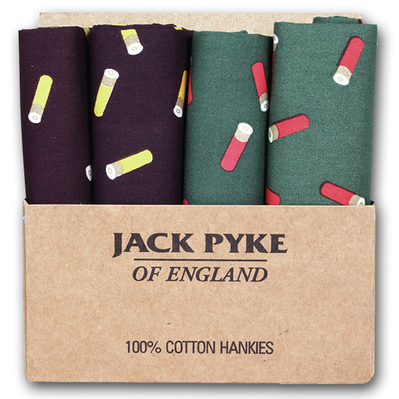 Jack Pyke Cartridge Handkerchief 4 Pack Wine & Green