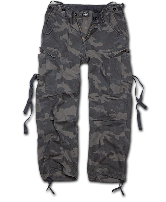 Brandit M65 Vintage Trousers Black Camo