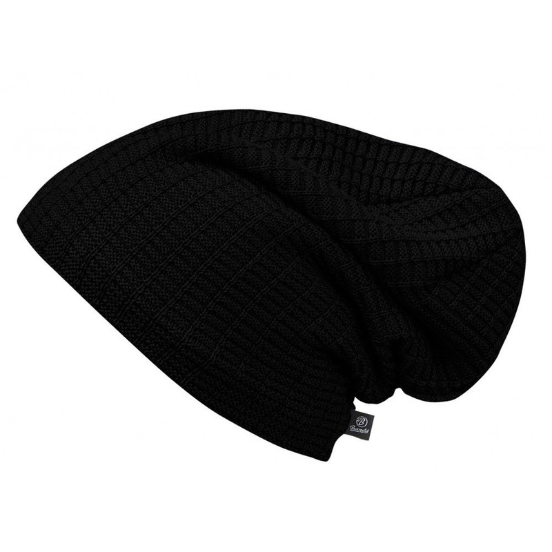 Brandit John Ajour Knitted Beanie Hat Black