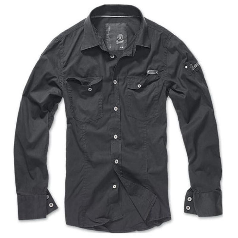 Brandit Slim Fit Vintage Shirt Black