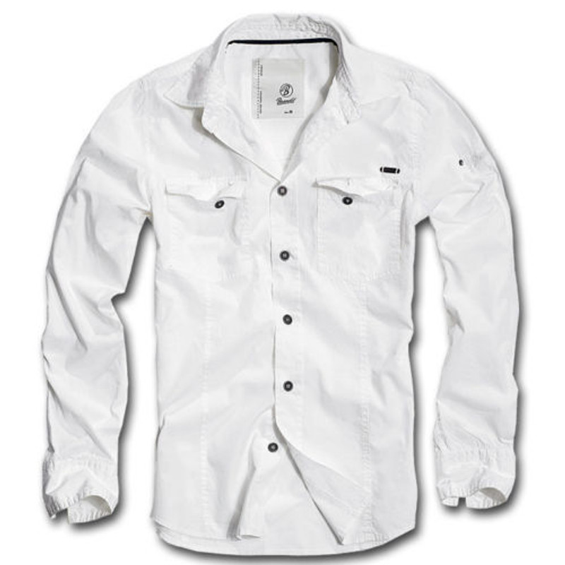 Brandit Slim Fit Vintage Shirt White