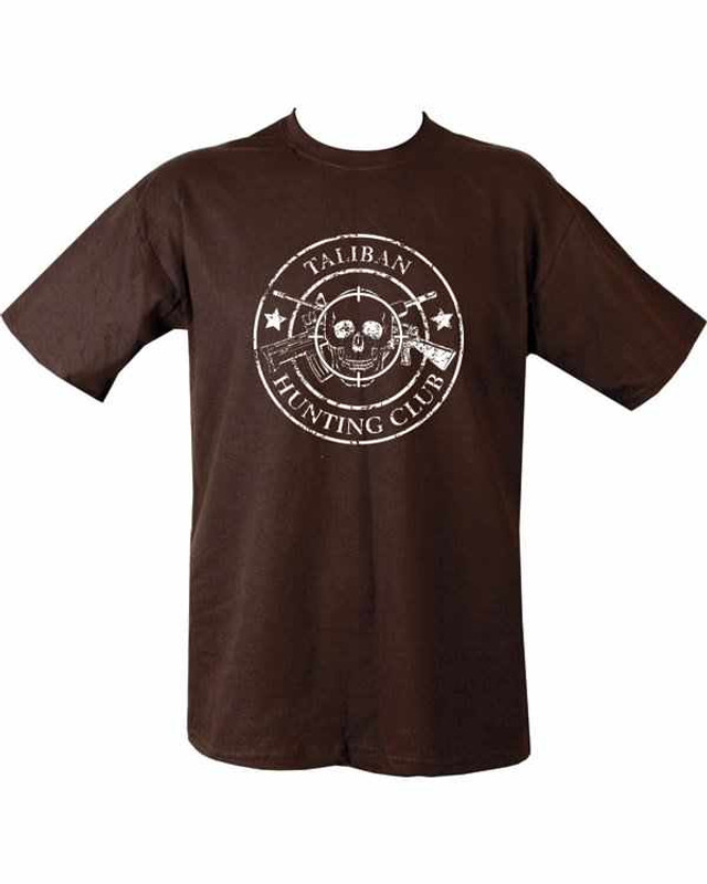 Military Printed Taliban Hunting Club T Shirt Black