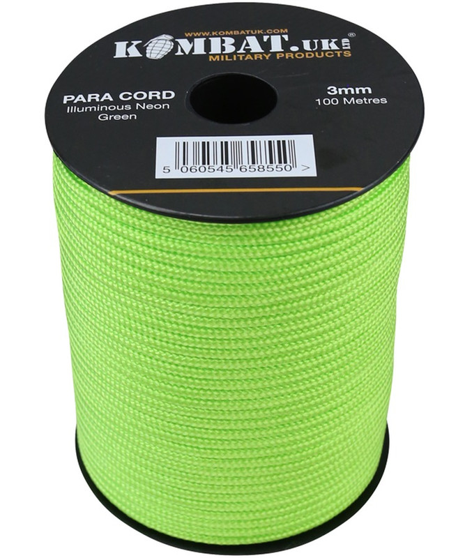 Kombat Uk Para Cord Reel 100M Reel Neon Green