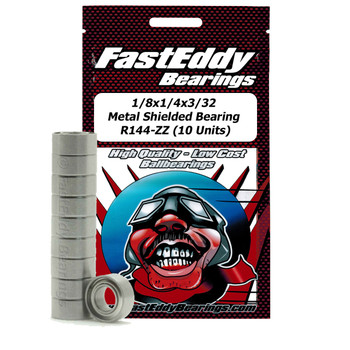 1/8x1/4x3/32 Metal Shielded Bearing R144-ZZ (10 Units) 1/8x1/4x3/32 Metal Shielded Bearing R144-ZZ (10 Units)