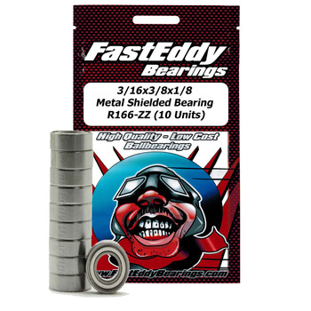 3/16x3/8x1/8 Metal Shielded Bearing R166-ZZ (10 Units)