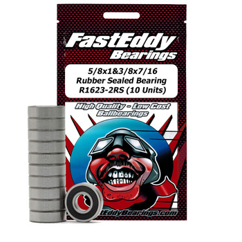5/8x1-3/8x7/16 Rubber Sealed Bearing R1623-2RS (10 Units)