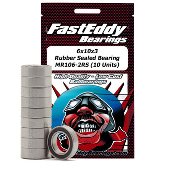 6x10x3 Rubber Sealed Bearing MR106-2RS (10 Units) 6x10x3 Rubber Sealed Bearing MR106-2RS (10 Units)