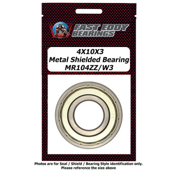 4X10X3 Metal Shielded Bearing MR104ZZ/W3