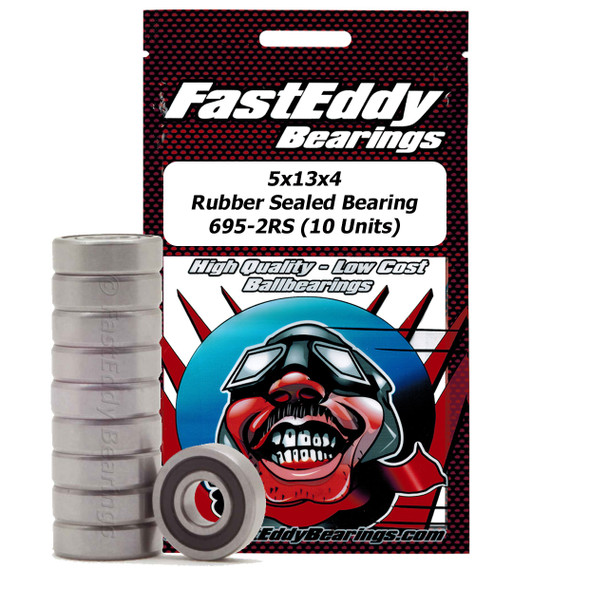 5x13x4 Rubber Sealed Bearing 695-2RS 10 Units