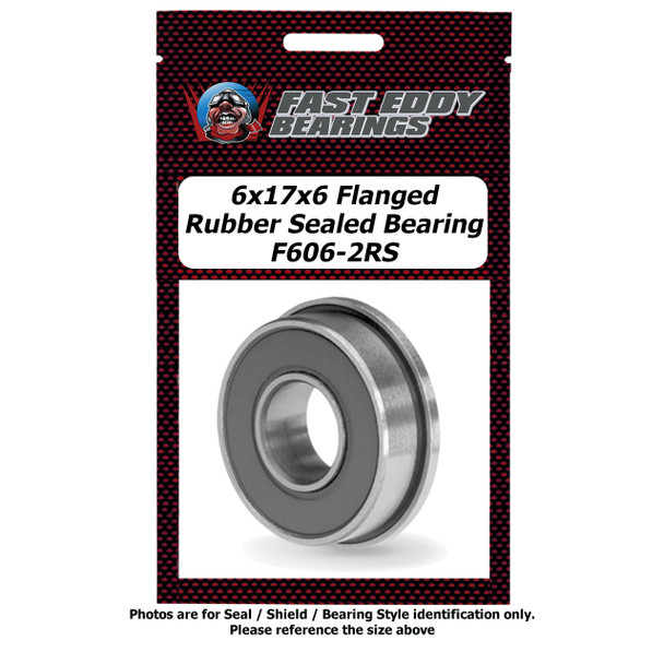 6x17x6 Flanged Rubber Sealed Bearing F606-2RS