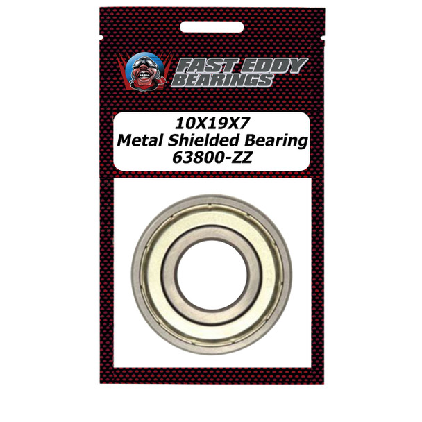 10X19X7 Metal Shielded Bearing 63800-ZZ