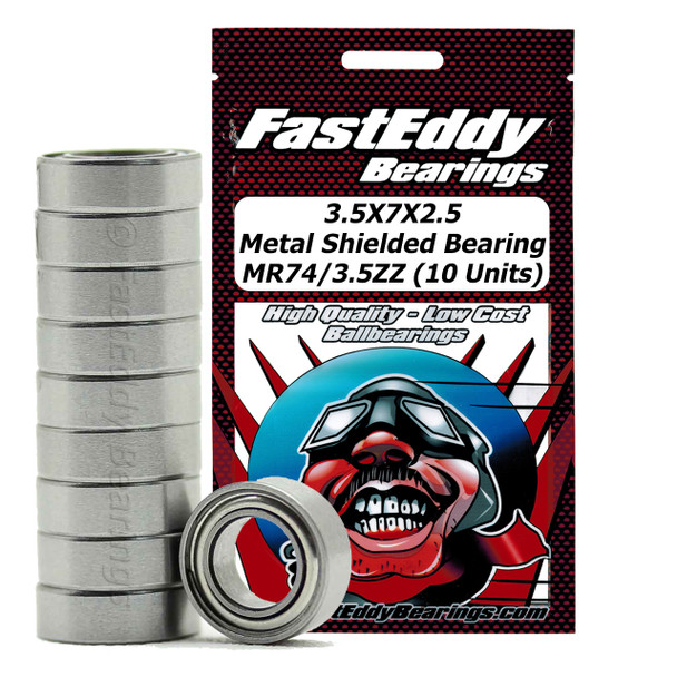 3.5X7X2.5 Metal Shielded Bearing MR74/3.5ZZ (10 Units)