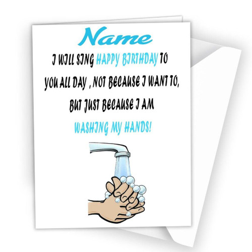 Birthday Card Hand Wash Virus Funny Rude for Brother Son Dad Husband Boy Friend 426