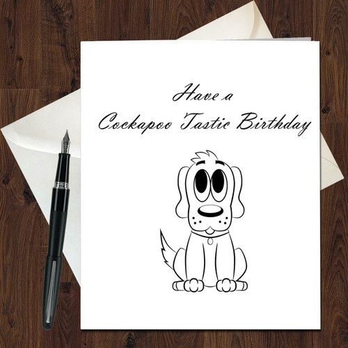 Dog Puppy Happy Birthday Card Cockapoo Pet Theme For The Lover Owner Friends