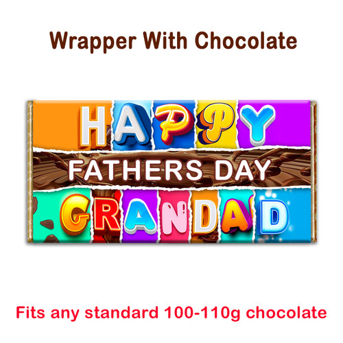 Fathers Day Chocolate Bar Wrapper Novelty Gift Present for Dad Grandad Stepdad