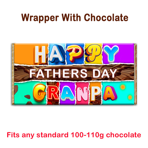 Fathers Day Chocolate Bar Wrapper Novelty Gift Present for Dad Grandad Stepdad