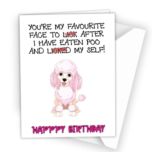 Funny Birthday Card from The Dog for Women Female Sister Aunt Daughter A79