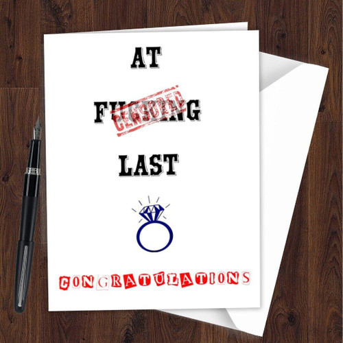 Card Funny Rude Cheeky Joke Wedding Engagement Marriage Congratulations G08