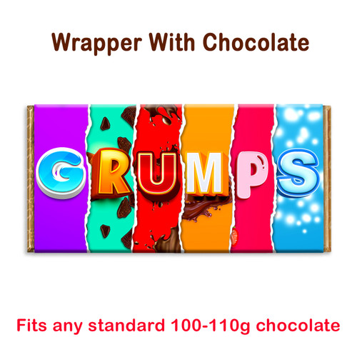 Grumps Chocolate Bar Wrapper Novelty Gift Present For Birthday Valentine xmas