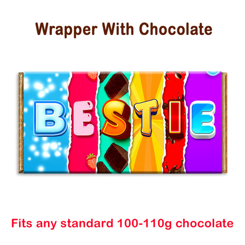 Bestie Chocolate Bar Wrapper Novelty Gift Present For Friend Birthday Christmas