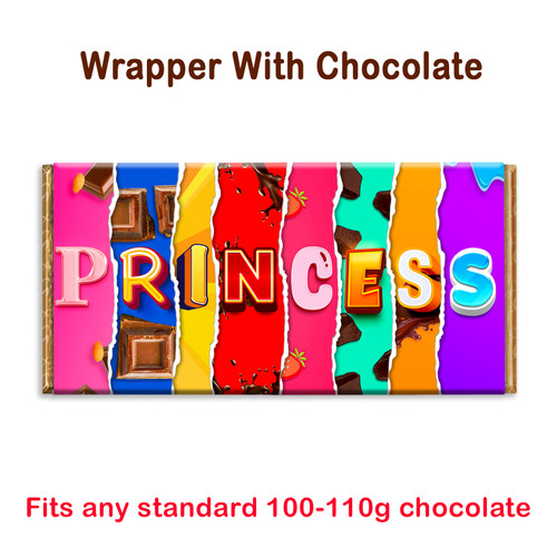 Princess Chocolate Bar Wrapper Novelty Gift Present For Birthday Christmas