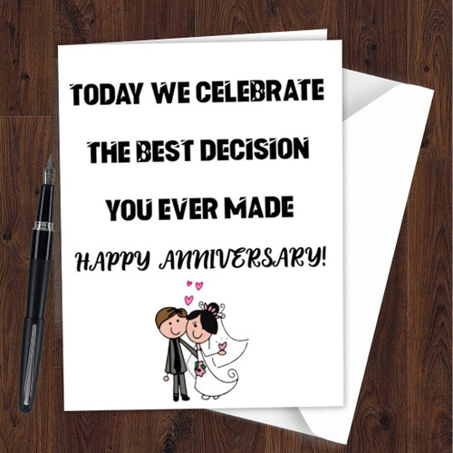 Funny Anniversary Card Rude Message for Wife Girlfriend Husband Boyfriend N33