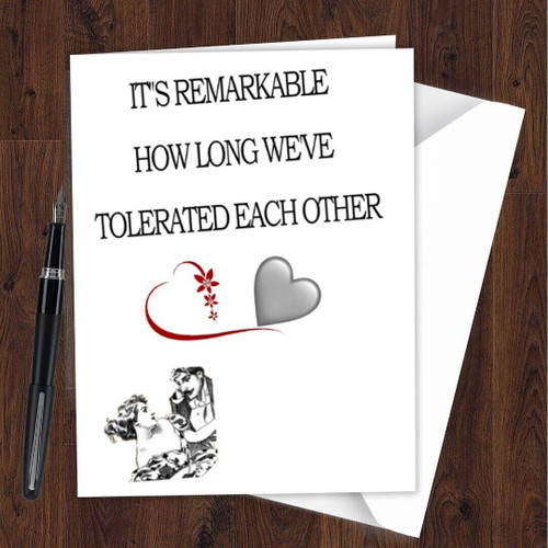 Funny Anniversary Card Rude Message for Wife Girlfriend Husband Boyfriend P07