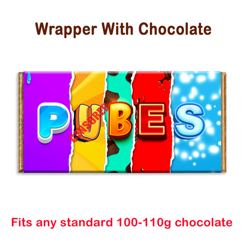 P*bes Funny Rude Chocolate Bar Wrapper Novelty Gift Present Birthday Valentine