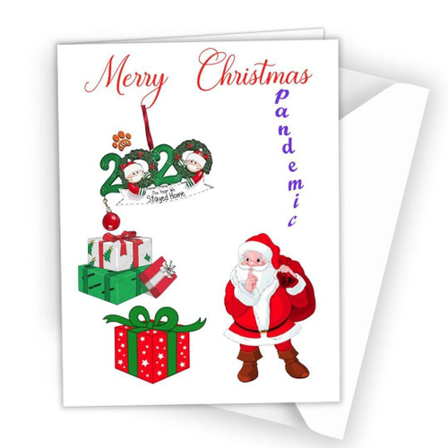 Christmas Card Xmas Greeting Card Pandemic Virus Lockdown Santa Funny Humour R27