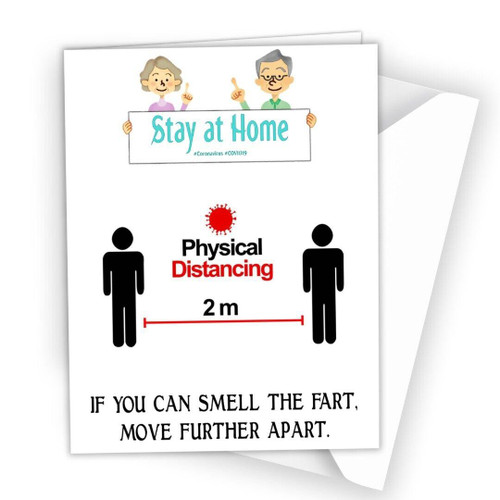 Funny Birthday Card Rude Adult for Men Women Social distancing Rule be Safe S014