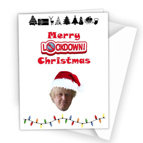 Funny Joke Merry Christmas Xmas Greeting Card be Cautious be Safe Lockdown S25