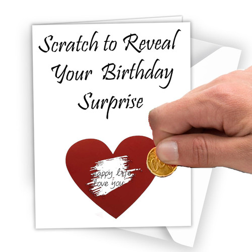 Make Your Own Scratch Card, Surprise Card, Scratch to Reveal Card, Birthday Wish Greeting Card (Z04)