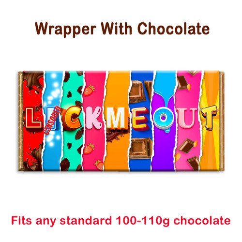Lick me out Funny Chocolate Bar Wrapper Novelty Gift Present Birthday Valentine