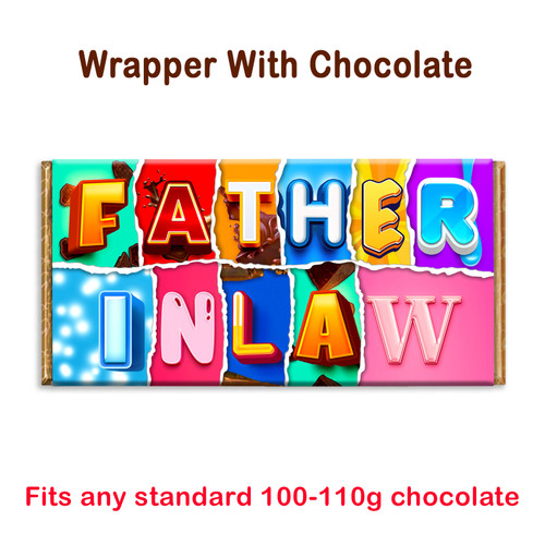 Father In Law Novelty Chocolate Bar Wrapper Lovely Gift for Birthday Christmas