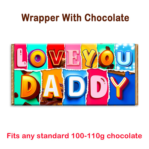Love You Daddy Novelty Chocolate Bar Wrapper Lovely Gift Present for Dad Father
