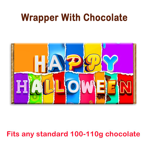 Happy Halloween Day Chocolate Bar Wrapper Label Novelty Gift Present Friends