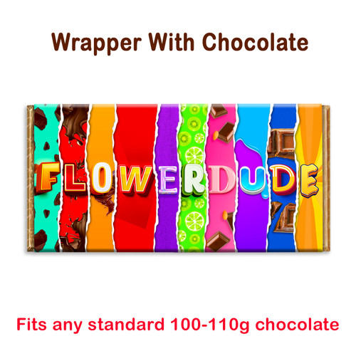 Flower Dude Chocolate Bar Wrapper Novelty Gift Present Wedding Engage Marriage