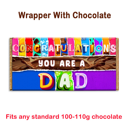 Congratulations You are a Dad Novelty Chocolate Bar Wrapper Father Gift Present