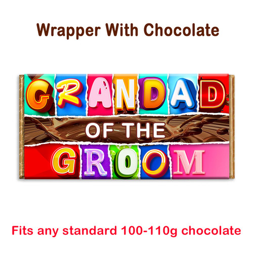 Grandad of the Groom Novelty Chocolate Bar Wrapper Lovely Gift for Wedding Xmas