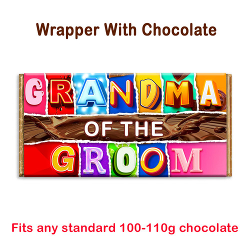Grandma of the Groom Novelty Chocolate Bar Wrapper Lovely Gift for Wedding Xmas