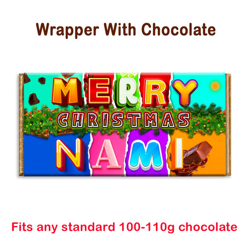 Merry Christmas Nami Novelty Chocolate Bar Wrapper Lovely Gift Present For Xmas