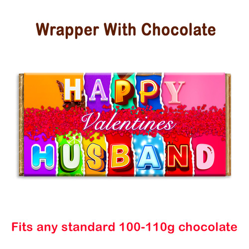 Happy Valentines Husband Novelty Chocolate Bar Wrapper Birthday Christmas Gift