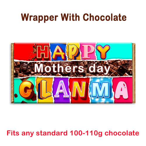 Happy Mother's Day Glanma Novelty Chocolate Bar Wrapper Gift Present Mom Grandma