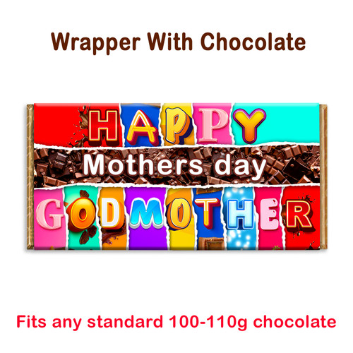 Happy Mother's Day God Mother Novelty Chocolate Bar Wrapper Gift Present For Ma